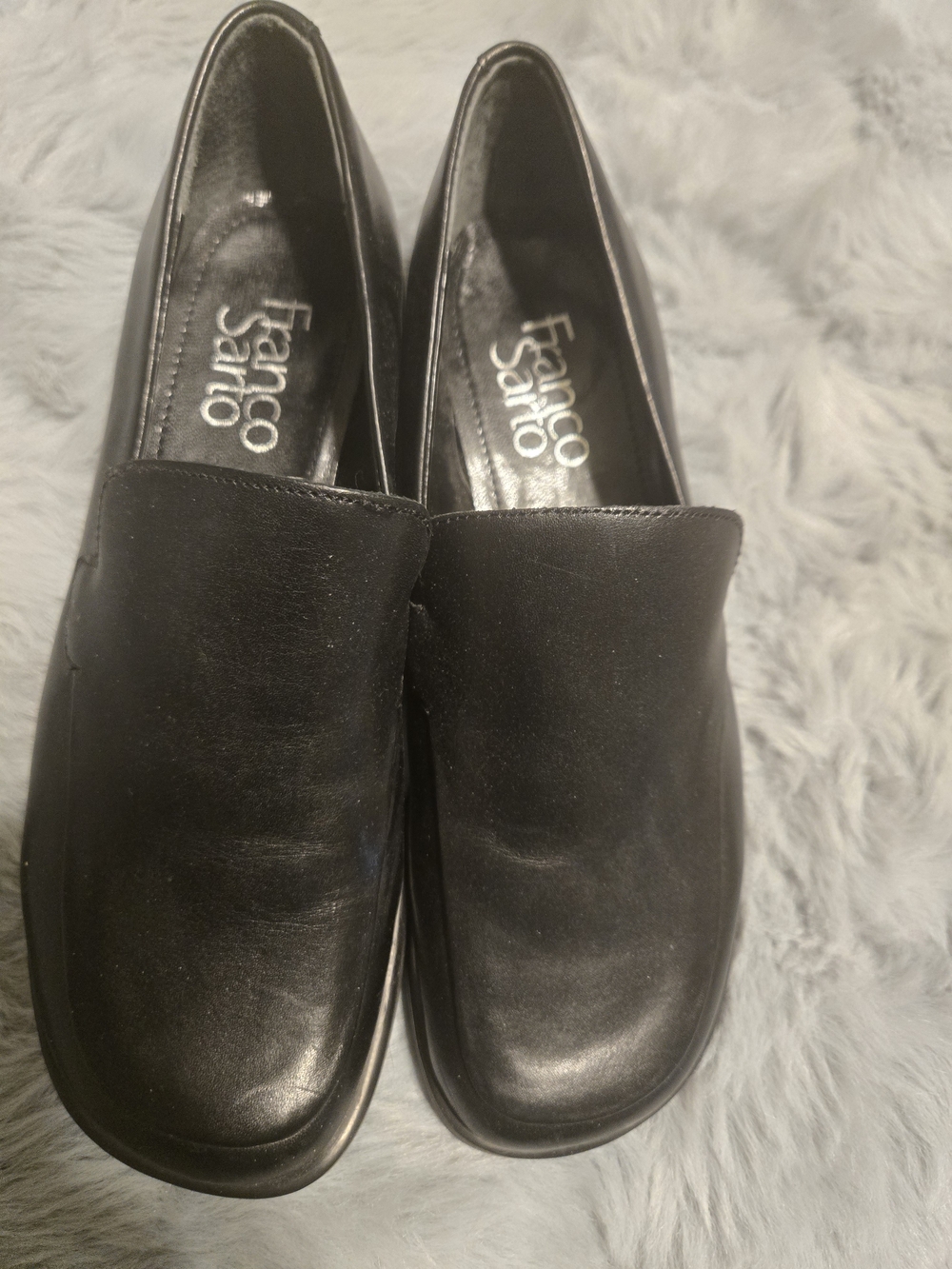 Franco Sarto Black Leather Bocca Flex Loafers 6.5M